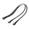 Picture of CY Slimline Cable PCI-E Ultraport SAS Slim 4.0 SFF-8654 8i 74pin to Dual SFF-8654 4i 38Pin Cable 40cm PCI-Express