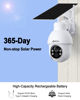 Picture of ANRAN 2K Solar Security Camera Wireless Outdoor, 2 Pack WiFi Camera Battery-Powered with 360° PTZ for Home Security, PIR Motion Detection, 3MP Color Night Vision, Two-Way Audio, Compatible with Alexa
