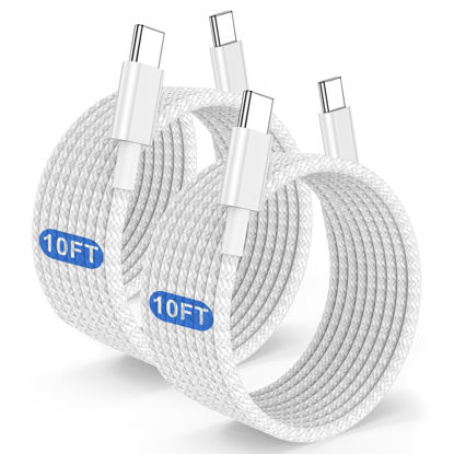 Picture of Long USB C to C Fast Charging Cable 10ft, 60W Type C to C Charger Cord for Apple iPhone 16 Pro Max/16/15 Plus/15 Pro Max, MacBook Pro 2021/2020/2019/2018,iPad 12.9/11 inch/Mini/Air 5/4,Samsung Galaxy