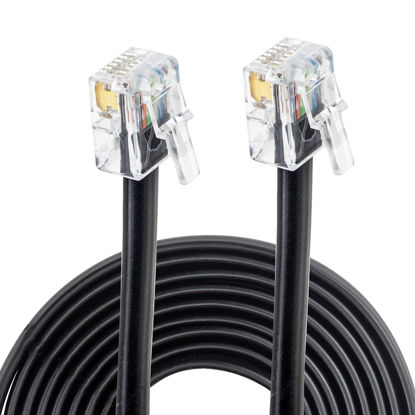 Picture of NSGWKZD 10 FT RJ11/ RJ12 Cable 6P6C, Telephone Extension Cord for Modem Printer Fax Register Drawer