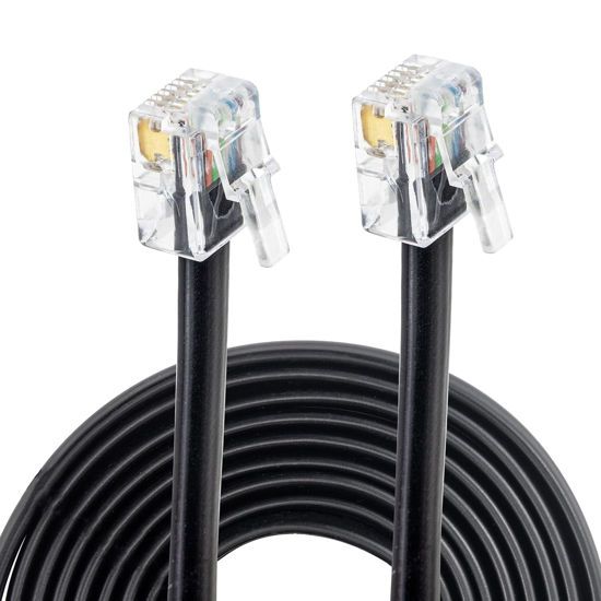 Picture of NSGWKZD 10 FT RJ11/ RJ12 Cable 6P6C, Telephone Extension Cord for Modem Printer Fax Register Drawer