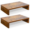 Picture of TEAMIX Monitor Stand Riser-2 Pack, Rustic Brown Wood Adjustable Monitor Stand Dual Monitor Riser for 2 Monitors/Laptop/PC Computer Stand for Desk