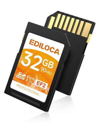 Picture of UHS-I 32GB SD Card UHS-I Memory Card Fast Storage, Read Speed 90MB/s, Write Speed 20MB/s, C10, U1, V10, Full-HD & 4K Video, SD Card 32GB, Must-Have for Professional Photographers-32GB(EF2)