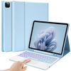 Picture of BQSS Keyboard Case for iPad Air 13 inch(M2) 2024 Case with Keyboard for iPad Pro 12.9 inch 6th/5th/4th Gen Keyboard Cover Detachable Backlit Wireless Keyboard Case with Pencil Holder Light Blue
