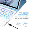Picture of BQSS Keyboard Case for iPad Air 13 inch(M2) 2024 Case with Keyboard for iPad Pro 12.9 inch 6th/5th/4th Gen Keyboard Cover Detachable Backlit Wireless Keyboard Case with Pencil Holder Light Blue