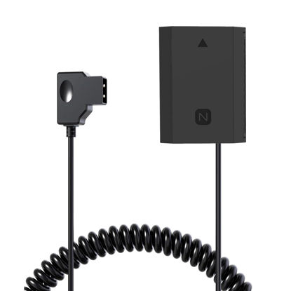 Picture of F1TP D-tap to NP-FZ100 Dummy Battery Continuous Power Supply with Coiled Cord is Compatible with Sony ZV-E1 Alpha A7IV A6600 A6700 A7SIII A7C A1 FX3 A7R3 A7R IV,A1 A9 A9R A9S Cameras