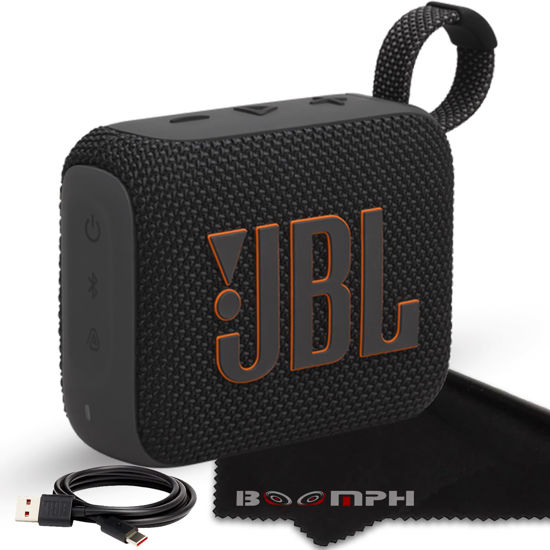Picture of JBL Go 4 Portable Bluetooth Wireless Speaker, IP67 Waterproof and Dustproof Built-in Battery - Black - Boomph's Comprehensive Ultimate Performance Cloth Solution for Your On-The-Go Sound Experience