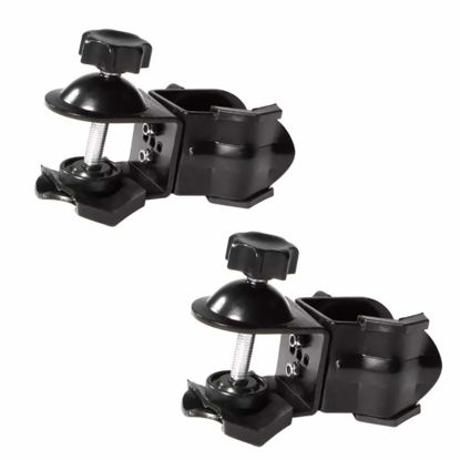 Picture of Selens 2 Pieces Heavy Duty Metal Dual Double U Clip C Clamp Type Bracket Mount for Photo Studio Boom Arm Light Stand