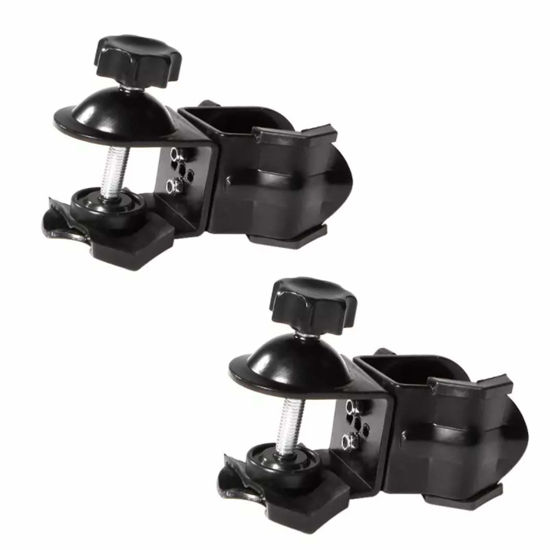 Picture of Selens 2 Pieces Heavy Duty Metal Dual Double U Clip C Clamp Type Bracket Mount for Photo Studio Boom Arm Light Stand
