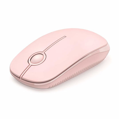 Picture of VssoPlor Wireless Mouse, 2.4G Slim Portable Computer Mice with Nano Receiver for Notebook, PC, Laptop, Computer (Pure Pink)