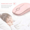 Picture of VssoPlor Wireless Mouse, 2.4G Slim Portable Computer Mice with Nano Receiver for Notebook, PC, Laptop, Computer (Pure Pink)