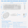 Picture of Wireless Keyboard Mouse Combo, 104 Keys Cute Colorful Keyboard with Number Pad & Mouse for Windows, Computer, PC, Notebook, Laptop (White)
