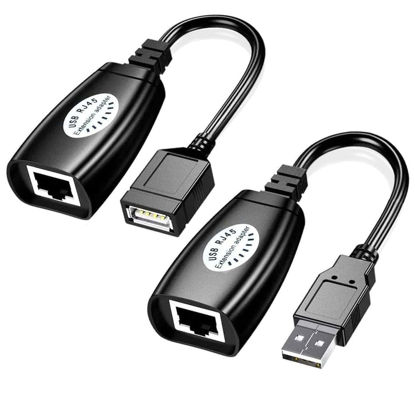 Picture of Siawclub USB Over Ethernet Extender to Rj45 Adapter for Cat 6/6e/5/5e UP to 50m/164ft, USB to Ethernet Adapter for Laptop, Compatible with Computers, Mobile Phones, Keyboards, U Disks, Printers