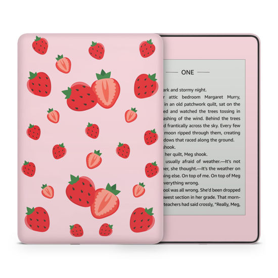 Picture of Tacky Design Strawberry Skin for Kindle Paperwhite Skin Wrap, Pink Skin for Kindle Stickers, Premium Vinyl 3M Full Wrap for Kindle Paperwhite Covers for (Kindle Paperwhite (10th Gen, 2018))
