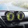 Picture of Car Cooling Fan,360° Adjustable Dual Head Cooling Air Fan Brushless Motor Low Noise Automobile Vehicle Fan Micro USB for Car/SUV/RV/Truck/Boat Use (Without Coloured Light)
