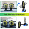 Picture of Car Cooling Fan,360° Adjustable Dual Head Cooling Air Fan Brushless Motor Low Noise Automobile Vehicle Fan Micro USB for Car/SUV/RV/Truck/Boat Use (Without Coloured Light)