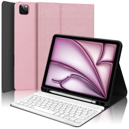 Picture of D DINGRICH Keyboard Case for iPad Air 11-inch (M2) 2024, iPad Pro 11” Case with Keyboard, Smart Folio Case with Pencil Holder, Rechargeable, Detachable Bluetooth Keyboard for iPad Air 5th/4th Gen