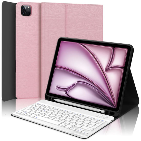 Picture of D DINGRICH Keyboard Case for iPad Air 11-inch (M2) 2024, iPad Pro 11” Case with Keyboard, Smart Folio Case with Pencil Holder, Rechargeable, Detachable Bluetooth Keyboard for iPad Air 5th/4th Gen