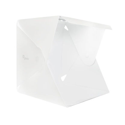 Picture of Pivo Lightbox 10" Portable Foldable Professional Product Lightbox Studio Full Set Tent Kit with 360° Turntable, Color Backdrops, and Dimmer Control