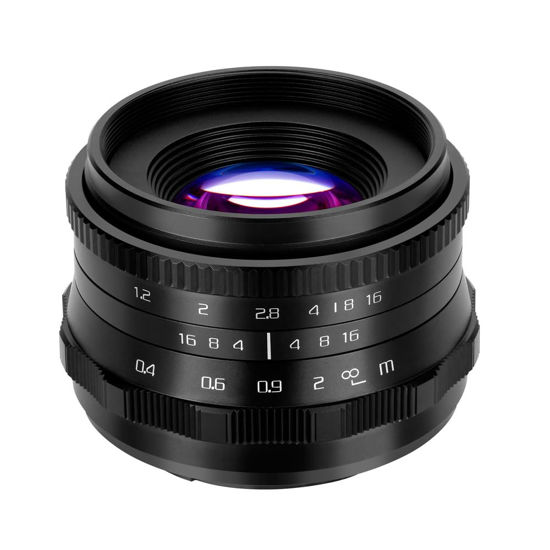 Picture of JINTU 35mm F1.2 Manual Prime Portrait Lens Large Aperture APS-C Compatible with Sony E-Mount Mirrorless Cameras A6000 A6100 A6600 A6400 A6500 A5000 A5100 A6300 NEX 3 5R A7IV A7II A7III A7RIII Black