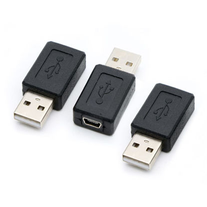 Picture of rgzhihuifz 3 Pack USB 2.0 A Male to USB B Mini 5 Pin Female Adapter Converter
