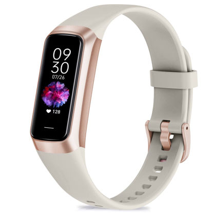 Picture of Zeacool Fitness Tracker with 24/7 Heart Rate, Blood Oxygen Blood Pressure Sleep Monitor, Activity Trackers 5 ATM Waterproof,Step Calorie Counter Pedometer Health Smart Watch for Women Men(Beige)