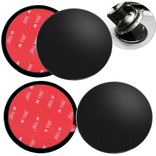 Picture of AYWFEY 4 Pack 95mm Black Adhesive Dashboard Mounting Disk, 3.74 Inch Universal Suction Cup Mount for Smartphones, GPS, Car Cameras
