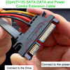 Picture of OHKIKOME SATA Power Extension Cable, 19.7inch 22-Pin SATA III Male to Female Combo Data and Power Extension Cable for HDD, SSD, Optical Drives-7+15pin