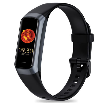 Picture of Zeacool Fitness Tracker with 24/7 Heart Rate, Blood Oxygen Blood Pressure Sleep Monitor, Activity Trackers 5 ATM Waterproof,Step Calorie Counter Pedometer Health Smart Watch for Women Men (Black)