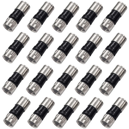 Picture of Taiss 20PCS RG6 Compression connectors,F Type Coaxial Cable Compression connectors (Black)