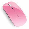 Picture of Uciefy Q5 Slim Rechargeable Wireless Mouse, 2.4G Portable Optical Silent Ultra Thin Wireless Computer Mouse with USB Receiver and Type C Adapter, Compatible with PC, Laptop, Desktop (Pink)