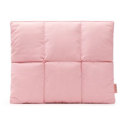 Picture of Comfyable Puffy Laptop Sleeve 13 Inch 14 Inch, Quilted Puffer Laptop Carrying Case for Women, Pillow Case Compatible for MacBook Air M3 2024 M2 M1, MacBook Pro M4 Pro/Max, 13 in 14 in Cover, Pink