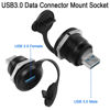 Picture of QIANRENON USB3.0 Male to Female Threaded Fixing Adapter 5Gbps USB3.0 Plug to Socket Round Waterproof Converter USB3.0 Data Connector Mount Socket, for USB Data Transfer/Charging