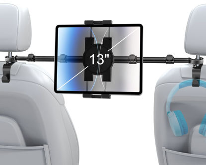 Picture of woleyi Car Tablet Headrest Holder for iPad - Car Back Seat Headrest Tablet Mount Stand, Road Trip Essentials for Kids, for 4.7-13" Tablet iPad Pro Air Mini, Galaxy Tabs, Kindle Fire HD, Switch, iPhone