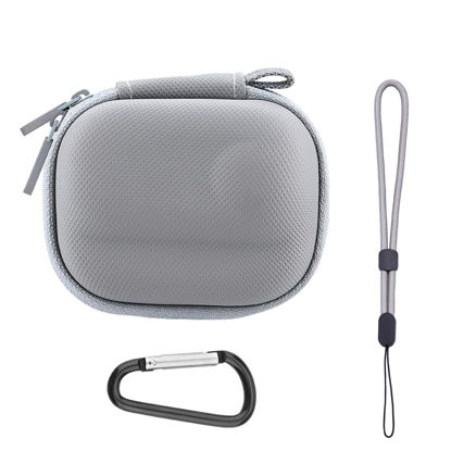 Picture of Flymile Small Carrying Case for Insta360 GO 3/GO 3S, PU Hard Shell Lens Cover Protection Storage Bag,Mini Travel Portable Bag with Carabiner&Wrist Strap Action Camera Accessories(Grey)