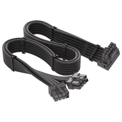 Picture of 12VHPWR 90 Degree Adapter for Corsair: PCIE 5.0 16AWG 600W 12VHPWR Adapter Dual 8 Pin PCIe to 16 Pin 12+4 Pin for RTX 4090 4080 3090TI 4070Ti Graphics Card GPU, ONLY for Corsair Power Supply (Type B)