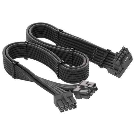 Picture of 12VHPWR 90 Degree Adapter for Corsair: PCIE 5.0 16AWG 600W 12VHPWR Adapter Dual 8 Pin PCIe to 16 Pin 12+4 Pin for RTX 4090 4080 3090TI 4070Ti Graphics Card GPU, ONLY for Corsair Power Supply (Type B)