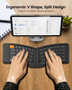 Picture of ProtoArc Ergonomic Foldable Keyboard Mouse, XKM03 Portable Folding Bluetooth Keyboard Mouse Combo for Business and Travel, Split Design, 3 Bluetooth, Rechargeable, for iPad, Tablet, iPhone, Laptop