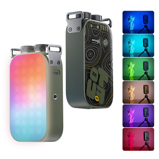 Picture of PHOTOOLEX TOFU-BRO RGB Video Light, 7500mAh 600 Minutes Portable Camera Light 12W Output Power, LED Video Light Panel, 2500-9900K CRI TLCI 96+ for TikTok, Content Creator, Photographer