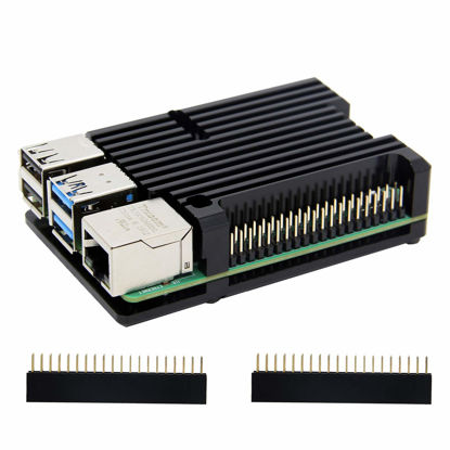 Picture of Geekworm for Raspberry Pi 4 Armor Case, Pi 4 Computer Model B Armor Aluminum Alloy Passive Cooling Case Compatible with Raspberry Pi 4 Model B Only