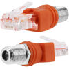 Picture of BERANMEY RF to RJ45 Converter Adapter, 2 Pack F Female to RJ45 Male Ethernet Adapter Coaxial Coupler Coax Straight Connector