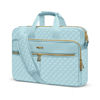Picture of MOSISO 15-15.6 inch Laptop Bag, Briefcase for Women&Men, 16 inch Square Quilted Computer Messenger Bag Office Travel Business with 3 Pockets&Strap, Ice Blue