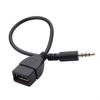Picture of Pxiryanlow Black USB to AUX Adapter Cable,3.5mm Male AUX Plug to USB 2.0 Female Converter Adapter Cable Cord for Car Aux Port 20cm/8-inch Length Black OTG Adapter Accessories