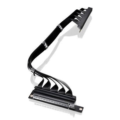 Picture of Thermaltake PCIe 4.0 Dual 90°Degree Connectors Riser Cable; 16Gbps High-Speed Transmission; 400mm; EMI Shielding; AC-077-CO1OTN-C1; 3 Year Warranty