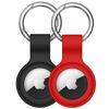 Picture of 【2 Pack】 Linsaner Compatible with AirTag Case Keychain Air Tag Holder Silicone AirTags Key Ring Cases Tags Chain Apple AirTag GPS Item Finders Accessories，Black Red