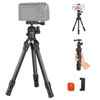 Picture of NEEWER TP09 Carbon Fiber Mini Tripod for iPhone, 20" Desktop Tripod with Ball Head, Phone Holder, Remote, Lightweight Compact Travel Tabletop Tripod Stand for Phone DSLR Camera Video Camcorder Webcam