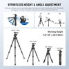 Picture of NEEWER TP09 Carbon Fiber Mini Tripod for iPhone, 20" Desktop Tripod with Ball Head, Phone Holder, Remote, Lightweight Compact Travel Tabletop Tripod Stand for Phone DSLR Camera Video Camcorder Webcam
