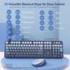 Picture of Nowlike Wireless Keyboard and Mouse Combo, Retro Typewriter Keyboard with Round Keycaps, Full-Size Ergonomic, Blue, Ideal for Windows PC, Home, Office, and College, Wireless Keyboard Mouse Combo