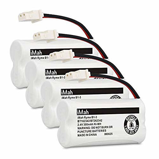 Picture of iMah BT162342/BT262342 2.4V 300mAh Ni-MH Cordless Phone Batteries Compatible with VTech CS6719 CS6114 CS6409 CS6419 CS6429 AT&T CL80112 EL52300 EL52400 Handset Telephone, Pack of 4