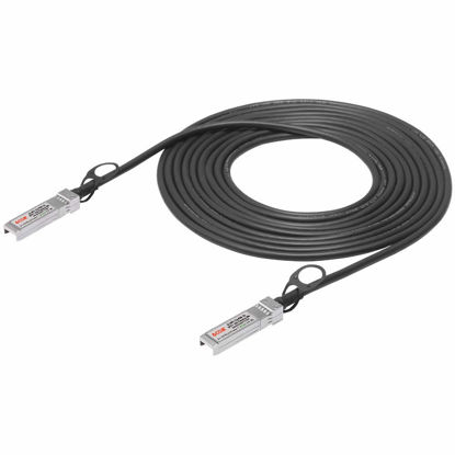 Picture of 6COM 10G SFP+ DAC Cable, 5 M (16.4ft) Passive Twinax Cable, Direct Attach Copper, 10GBase-CU Cable, SFP to SFP, for Cisco, Ubiquiti, D-Link, Supermicro, Netgear and Open Switches, 5 Meter